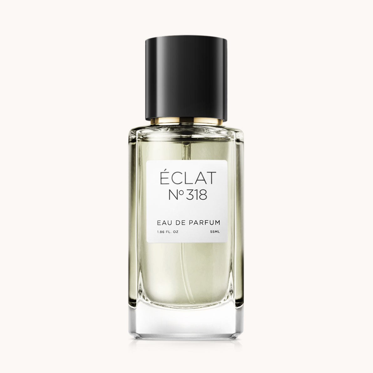 ÉCLAT Earthy Pineapple in einem klaren Glasflakon mit schwarzem Verschluss und minimalistischem weißen Etikett.