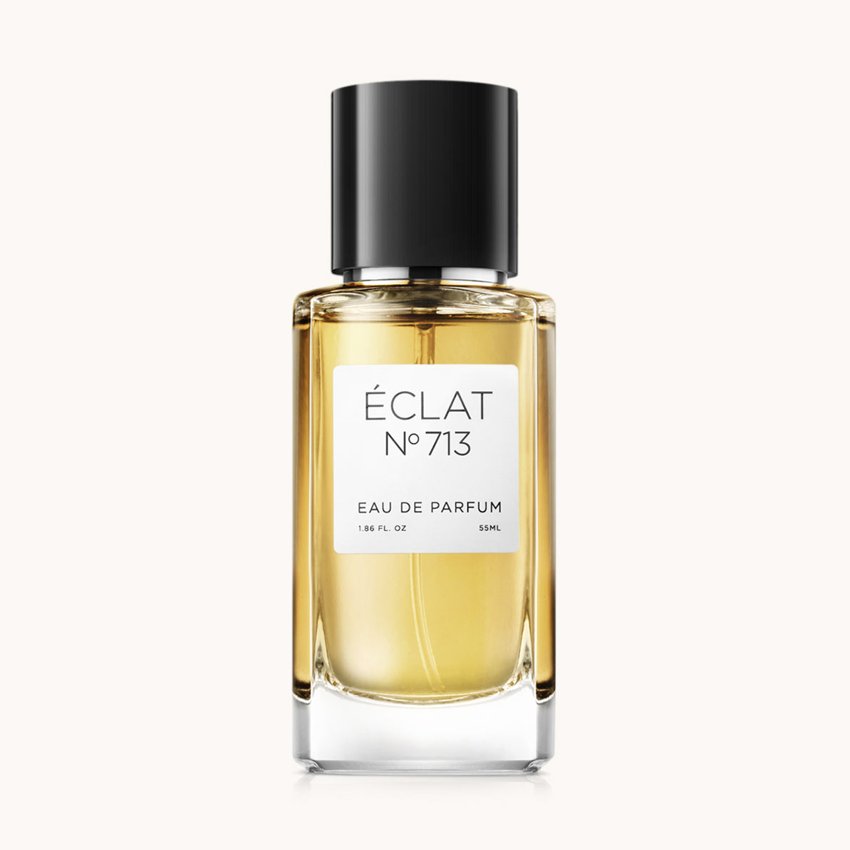 ÉCLAT VIP - Incense & Oud Parfüm in einem klaren Glasflakon mit schwarzem Verschluss und weißem Etikett.